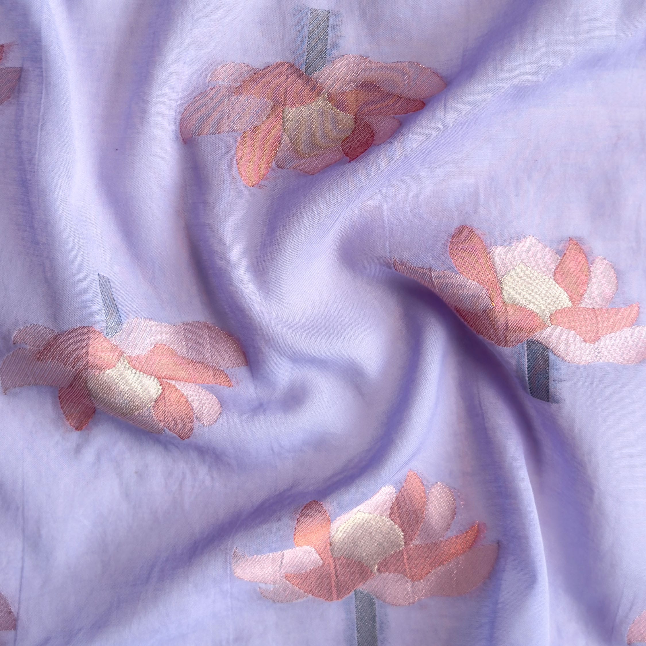 Lotus Jamdani Unstitched Suit Unstitched Suit Pastel Lilac Suit Set