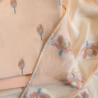 Lotus Jamdani Unstitched Suit Unstitched Suit Salmon Peach Suit Set