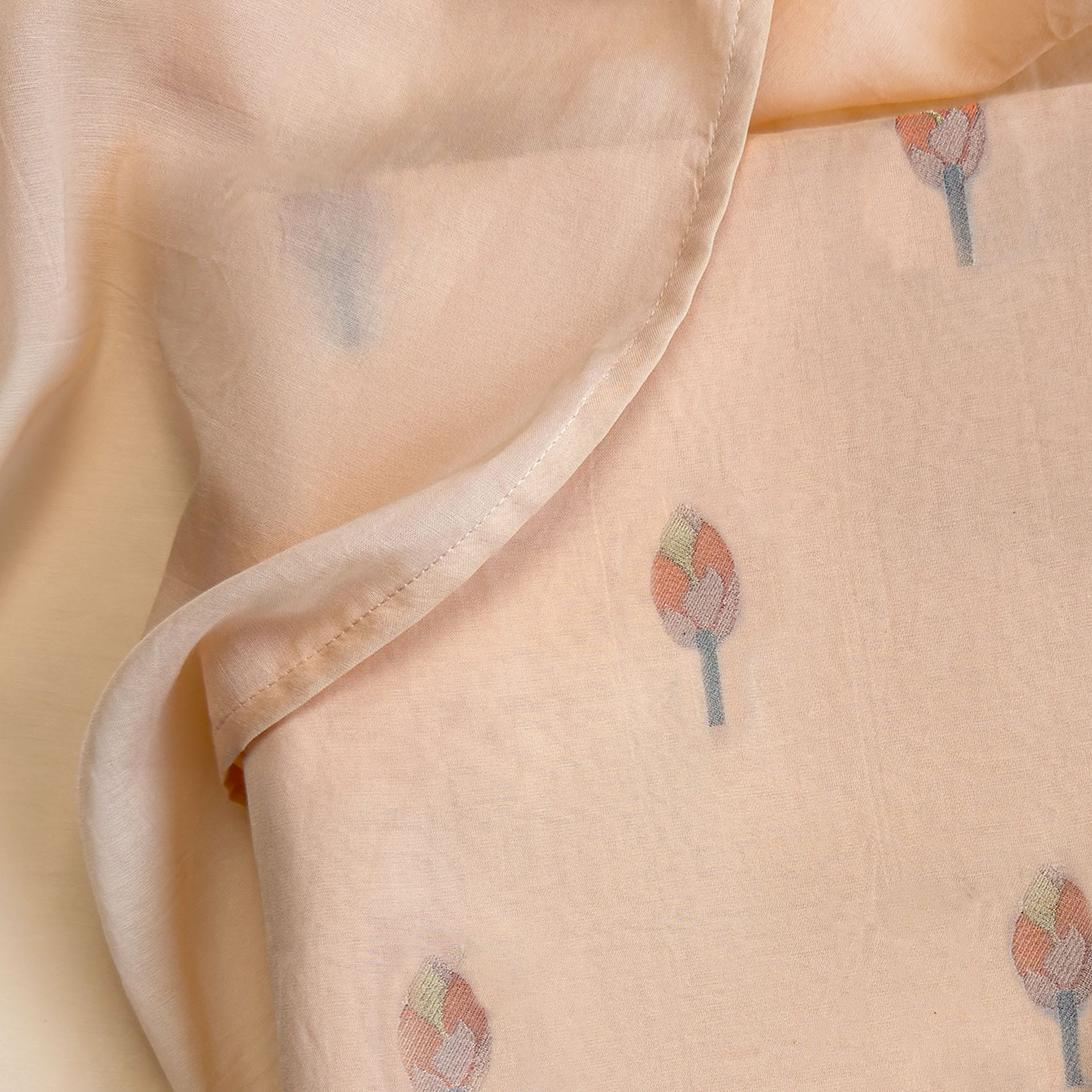 Lotus Jamdani Unstitched Suit Unstitched Suit Salmon Peach Suit Set