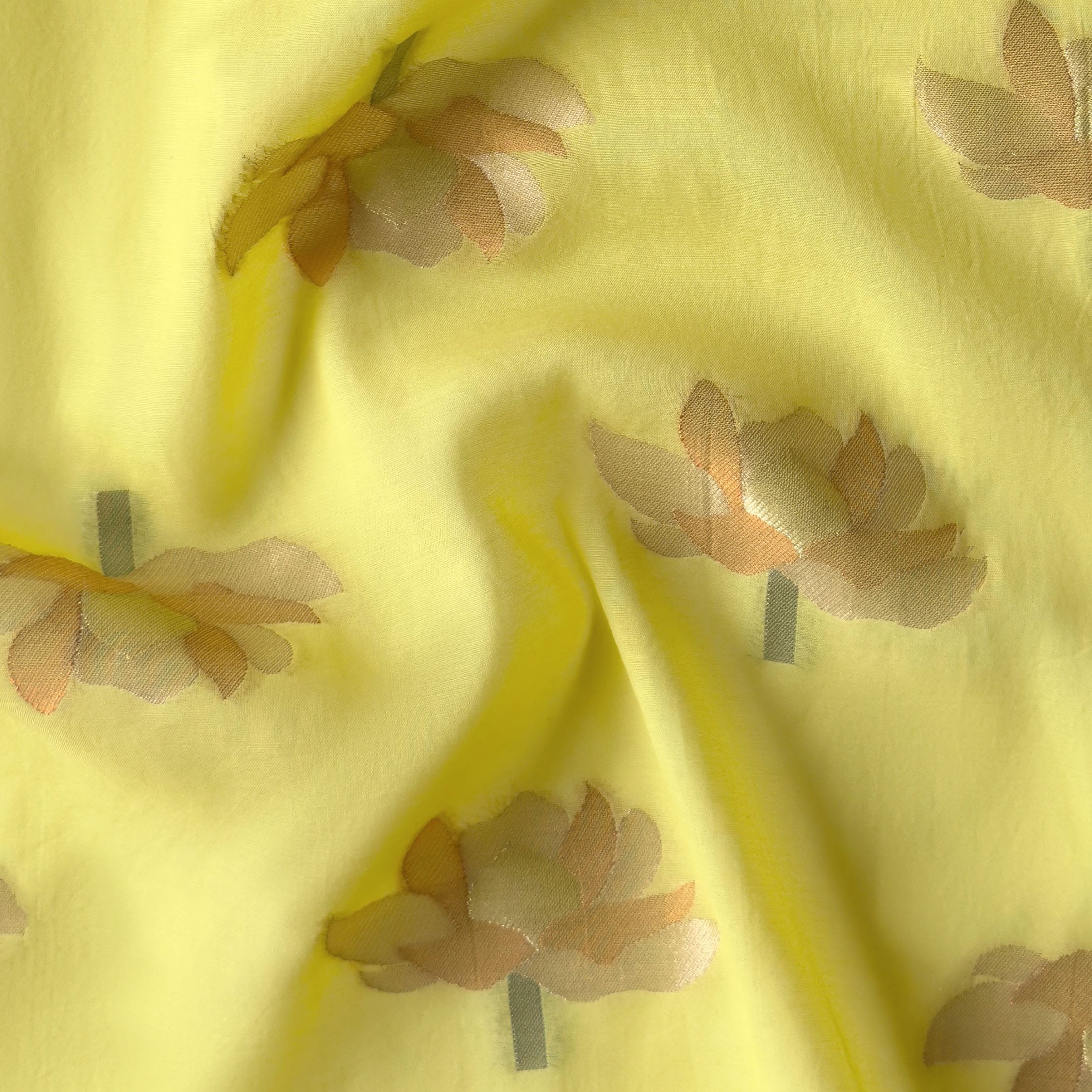 Lotus Jamdani Unstitched Suit Unstitched Suit Summer Yellow Suit Set