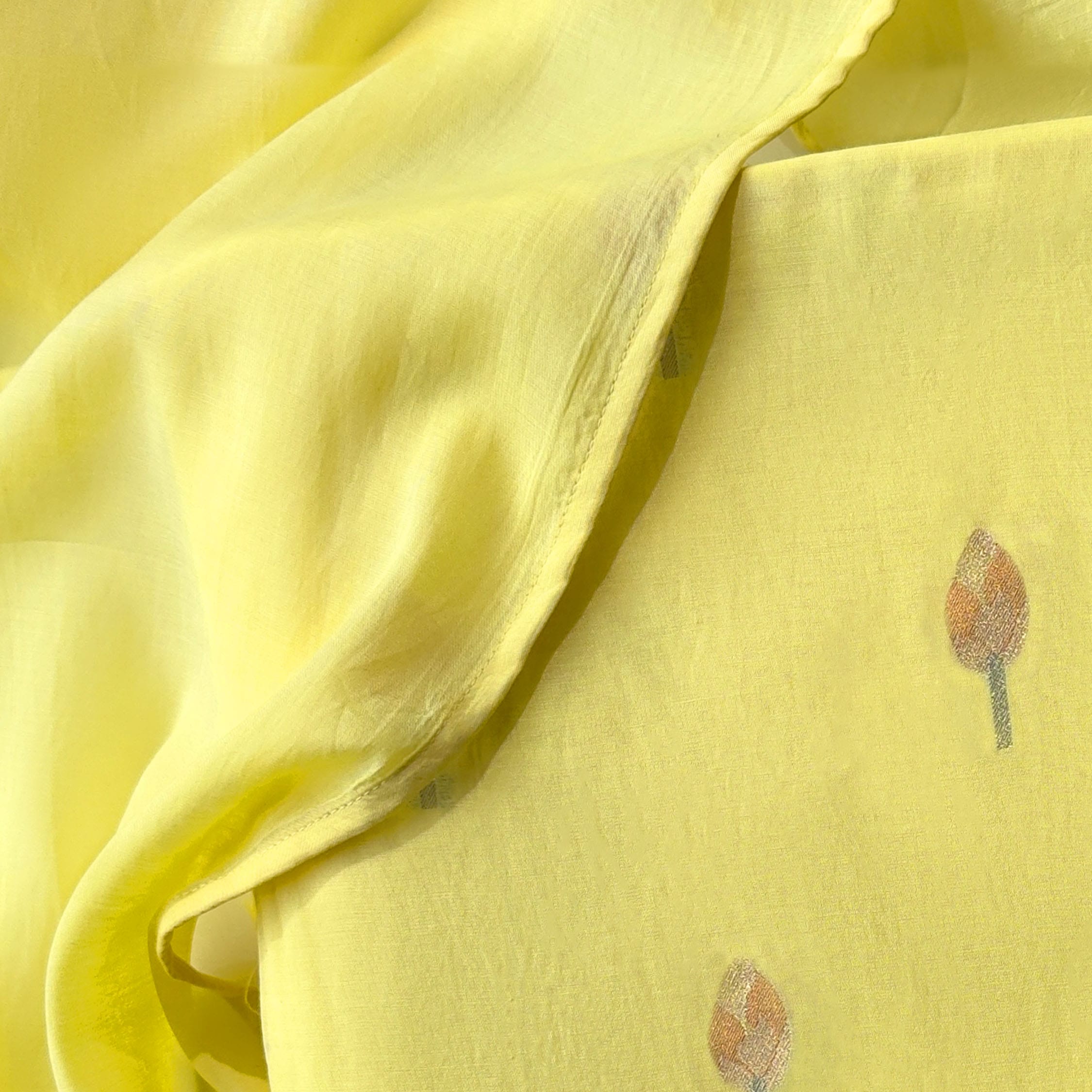 Lotus Jamdani Unstitched Suit Unstitched Suit Summer Yellow Suit Set