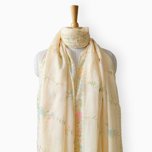Mix Dupatta Dupatta Beige Mul Chanderi Dupatta