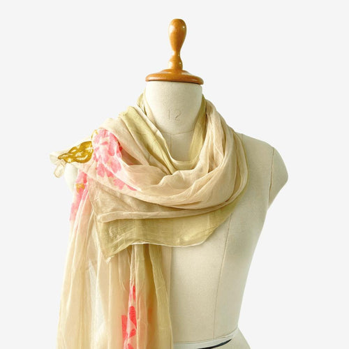 Mix Dupatta Dupatta Beige & Pink Chiffon Dupatta