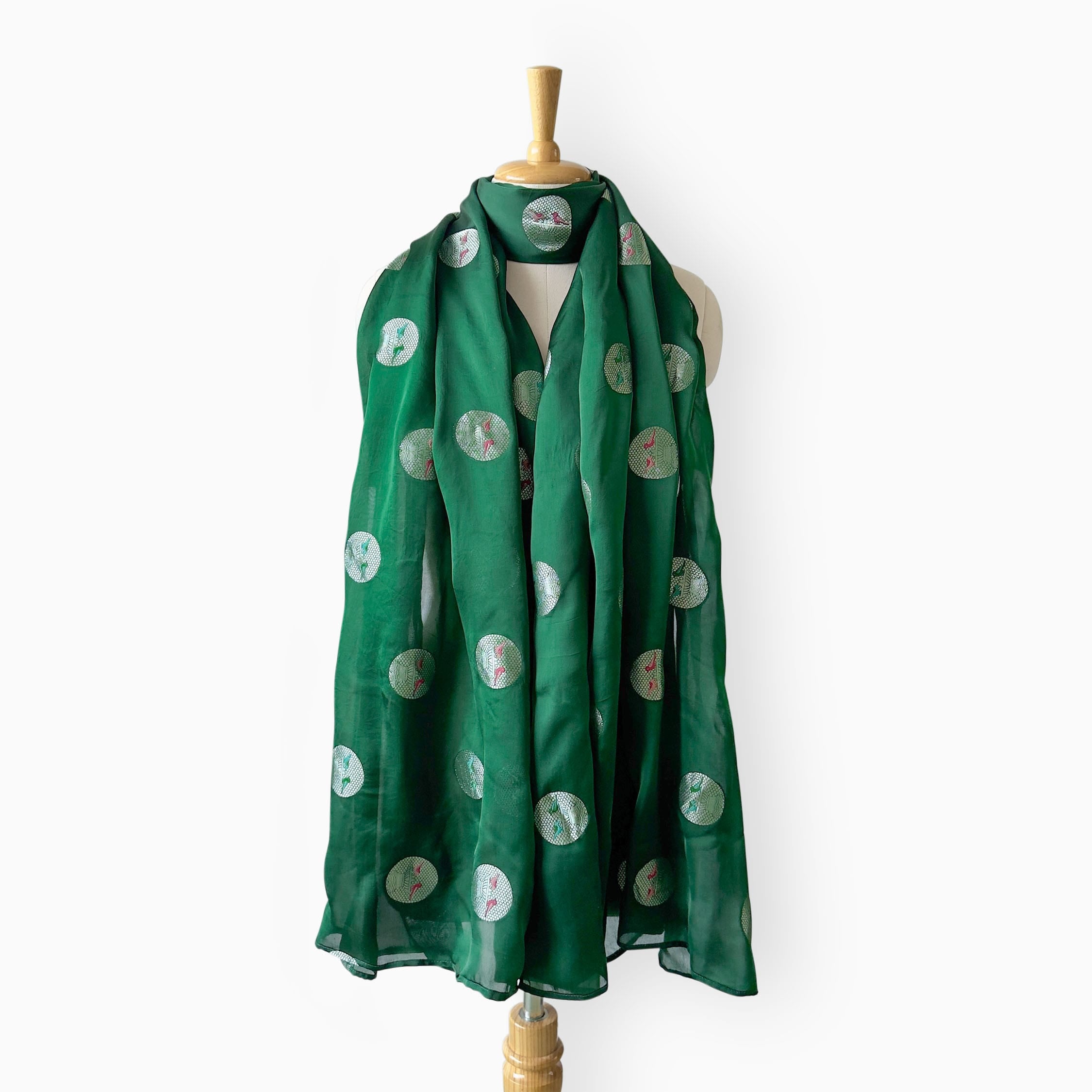 Mix Dupatta Dupatta Bottle Green Satin Dupatta