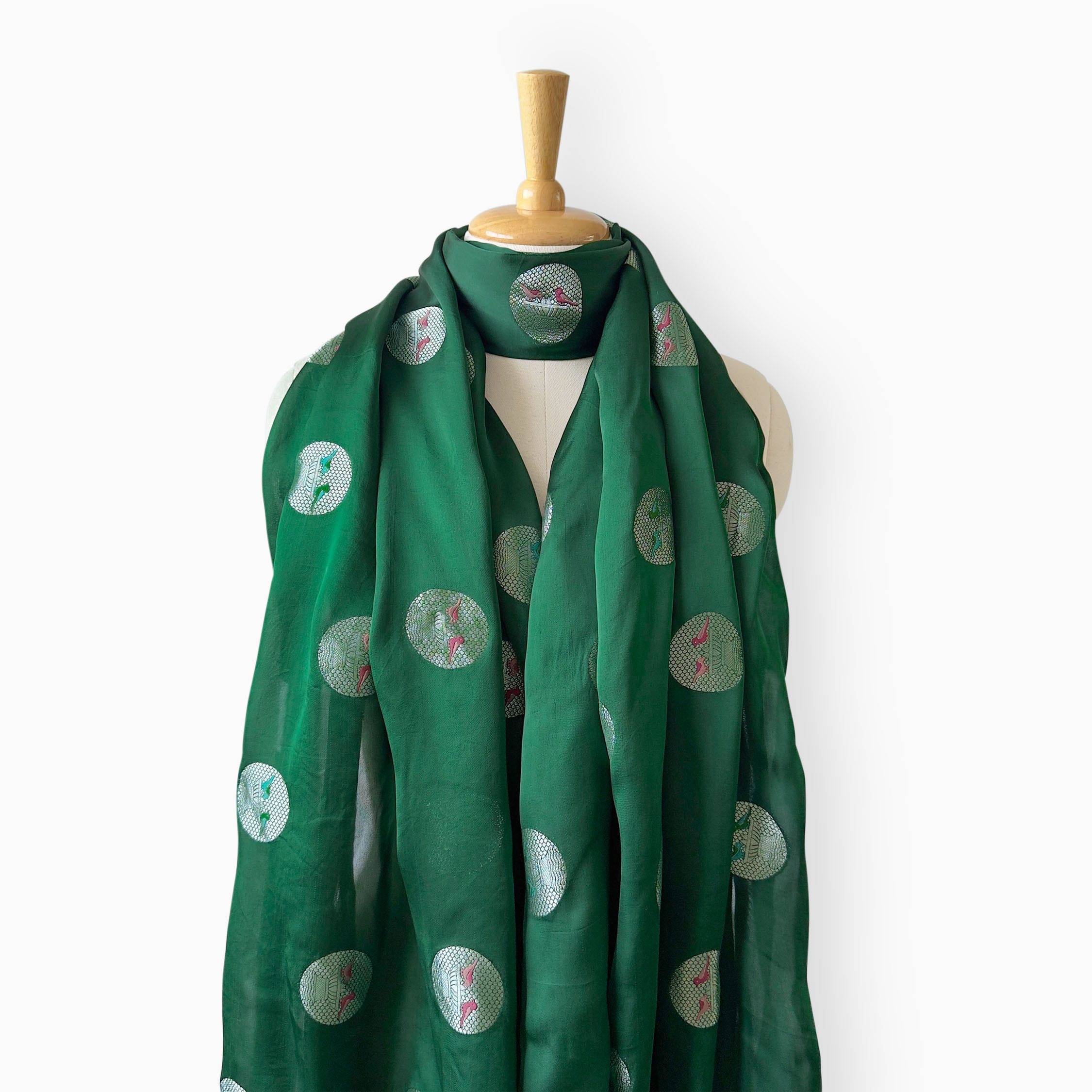 Mix Dupatta Dupatta Bottle Green Satin Dupatta