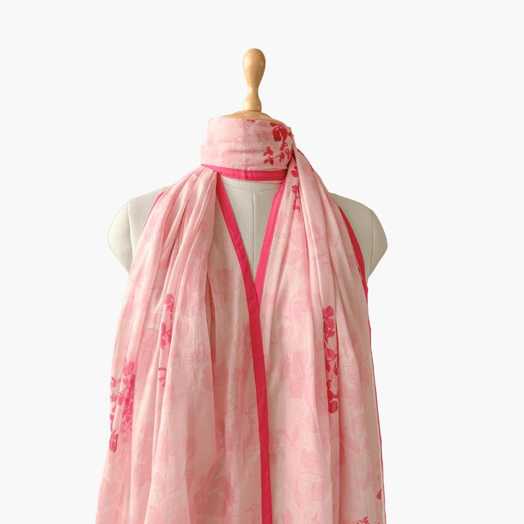 Mix Dupatta Dupatta Bright Pink Chanderi Dupatta