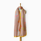 Mix Dupatta Dupatta Brown & Yellow Mul Chanderi Dupatta
