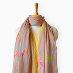 Mix Dupatta Dupatta Brown & Yellow Mul Chanderi Dupatta