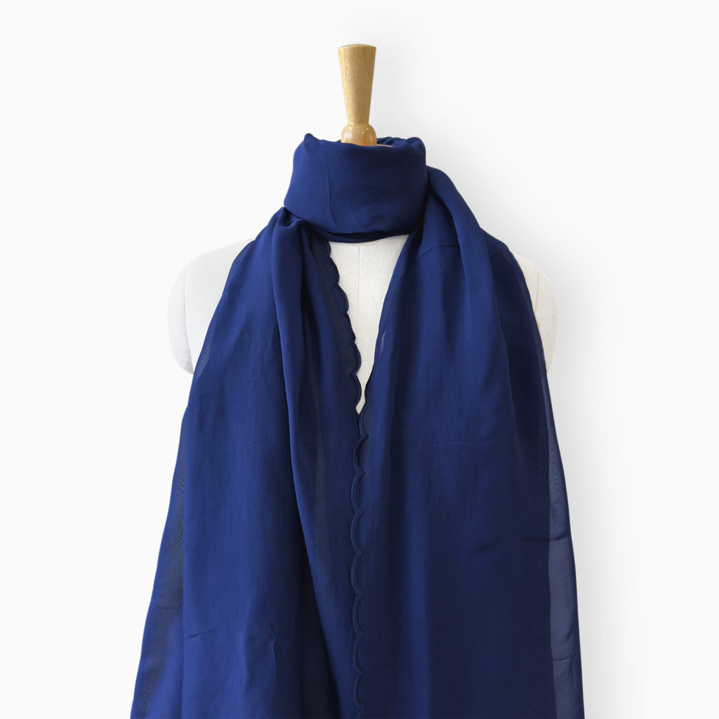 Mix Dupatta Dupatta Dark Blue Hand Dyed Pure Georgette Dupatta