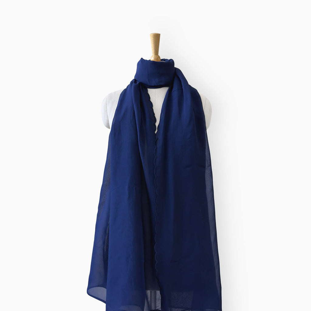Mix Dupatta Dupatta Dark Blue Hand Dyed Pure Georgette Dupatta