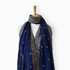 Mix Dupatta Dupatta Dark Blue Traditional Woven Pure Organza Dupatta
