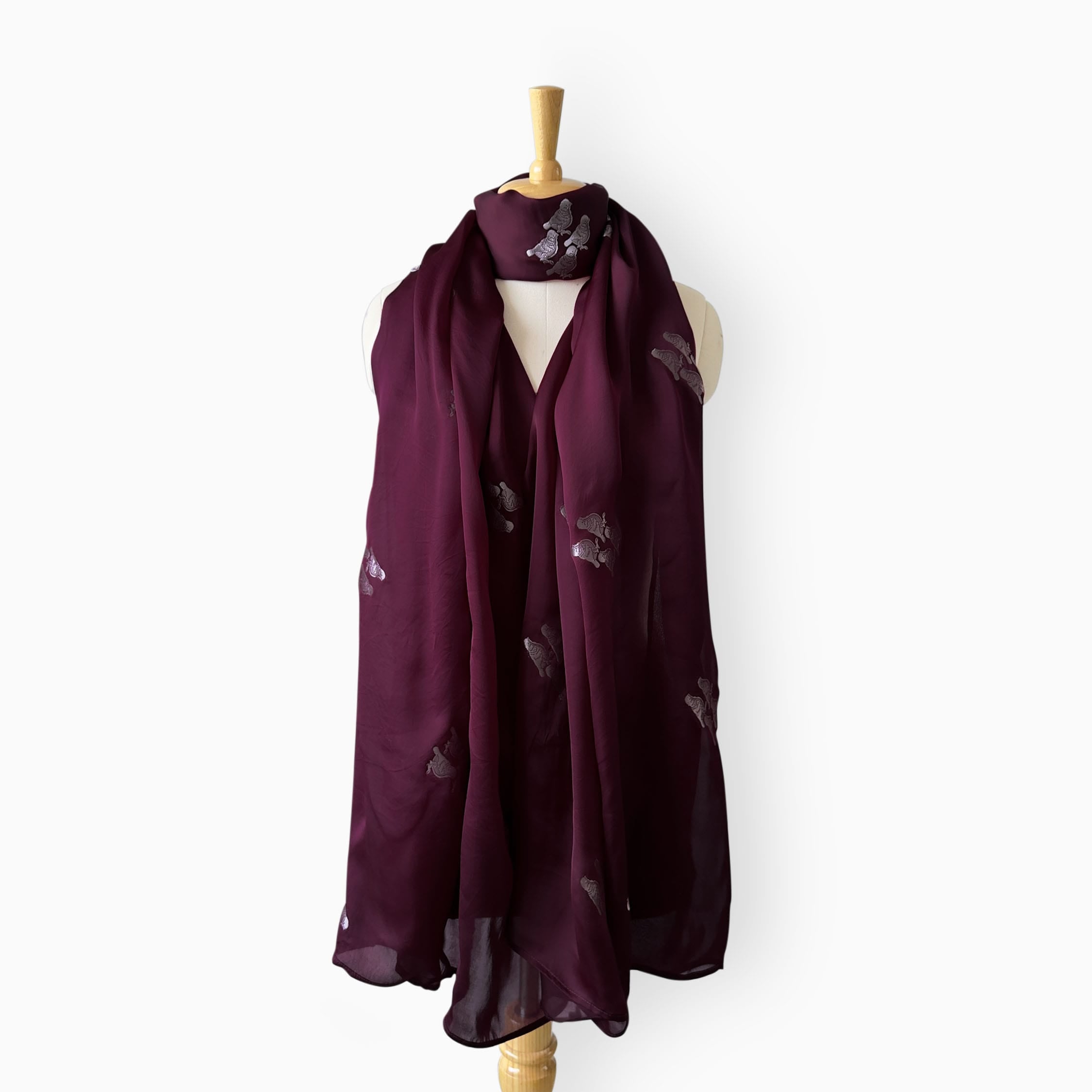 Mix Dupatta Dupatta Dark Wine Satin Dupatta