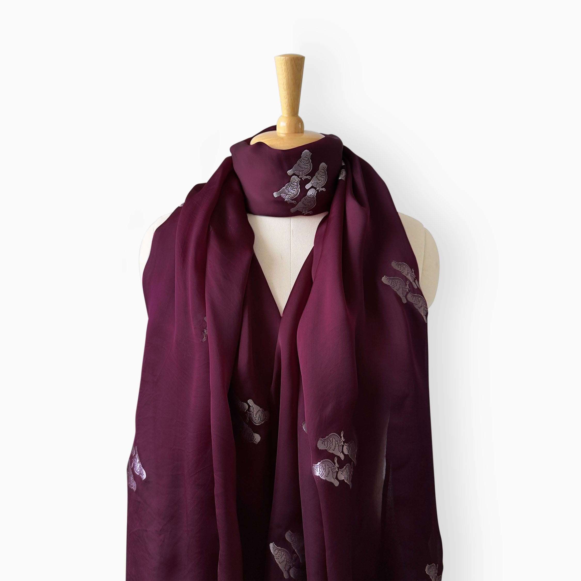Mix Dupatta Dupatta Dark Wine Satin Dupatta