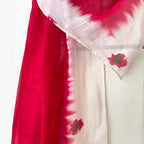 Mix Dupatta Dupatta Deep Red & Beige Abstract Floral Digital Printed Pure Organza Dupatta (Width 40 Inches)