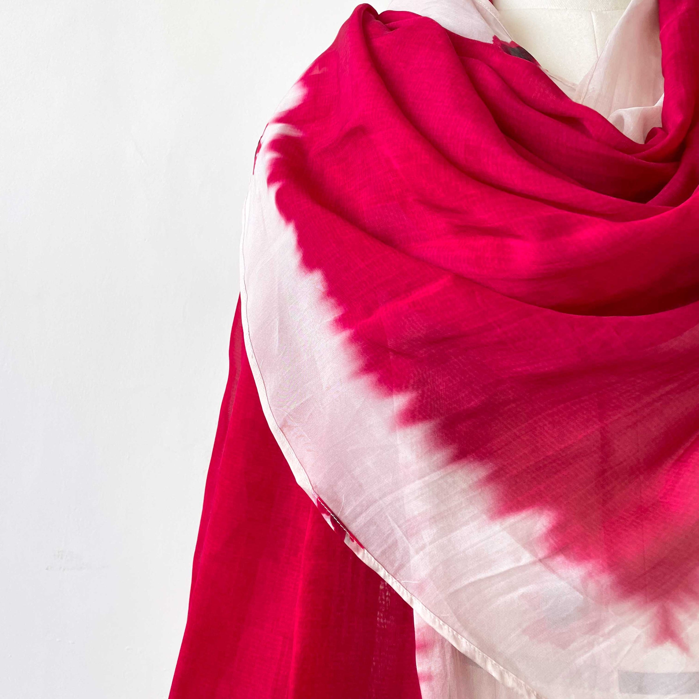 Mix Dupatta Dupatta Deep Red & Beige Abstract Floral Digital Printed Pure Organza Dupatta (Width 40 Inches)