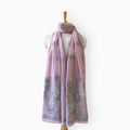 Mix Dupatta Dupatta Dusty Lilac Garden Of Marrigold Woven Applique Pure Mul Chanderi Dupatta