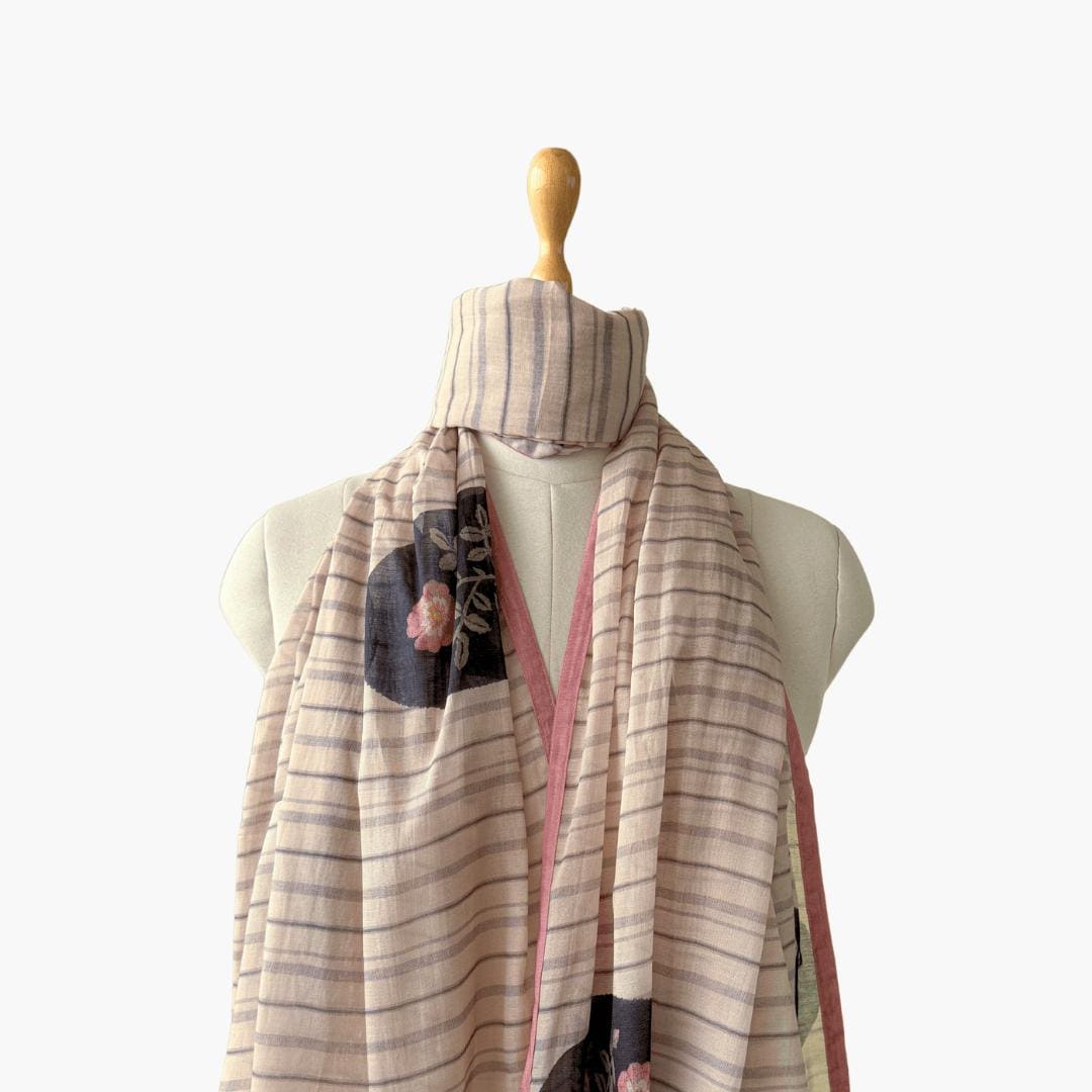 Mix Dupatta Dupatta Dusty Pink & Black Chanderi Dupatta