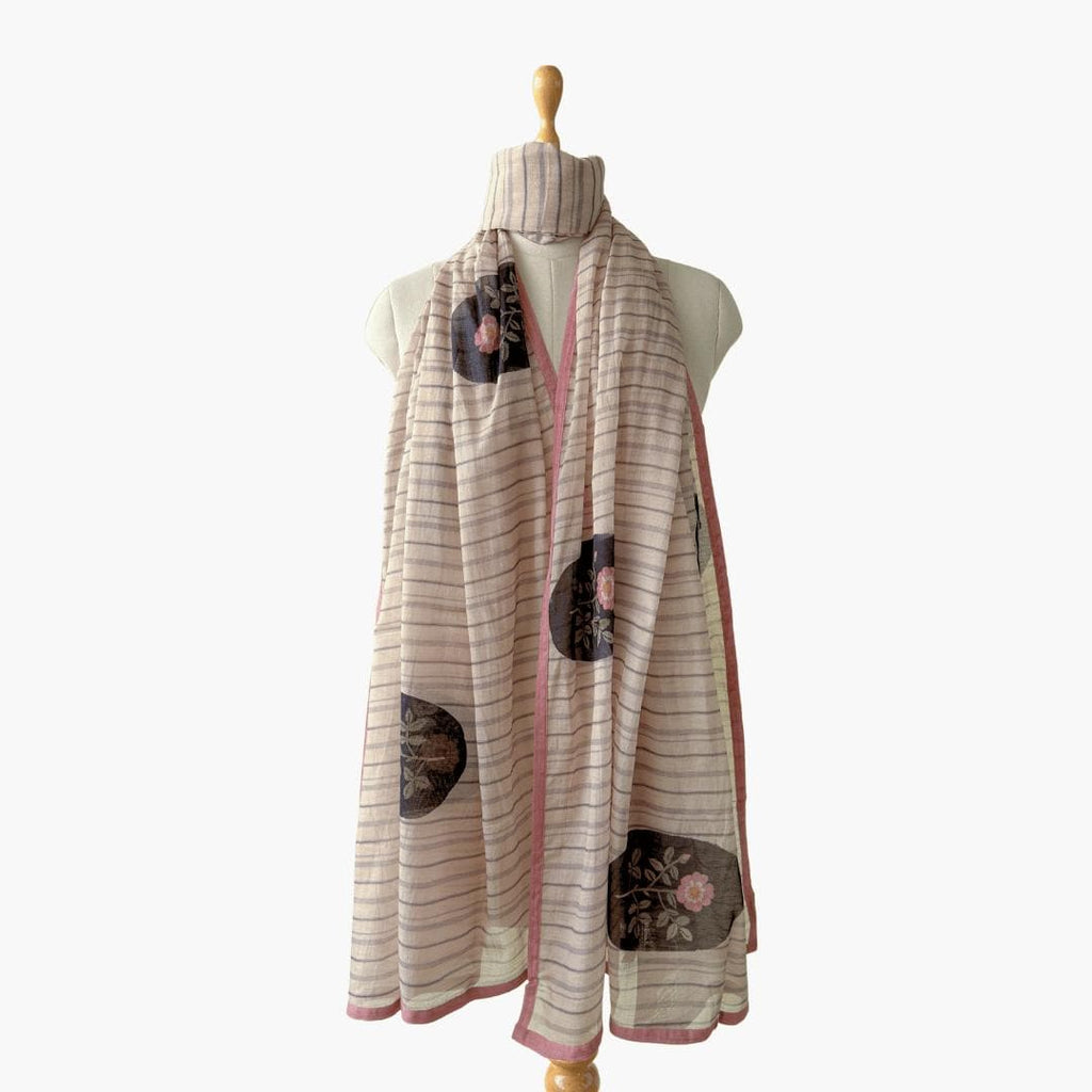 Mix Dupatta Dupatta Dusty Pink & Black Chanderi Dupatta