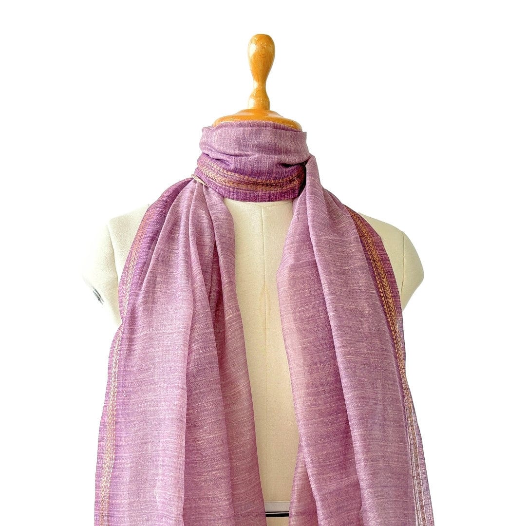 Mix Dupatta Dupatta Dusty Purple Texture Printed Chanderi Stole (Width 36 Inches | 2 Meter)