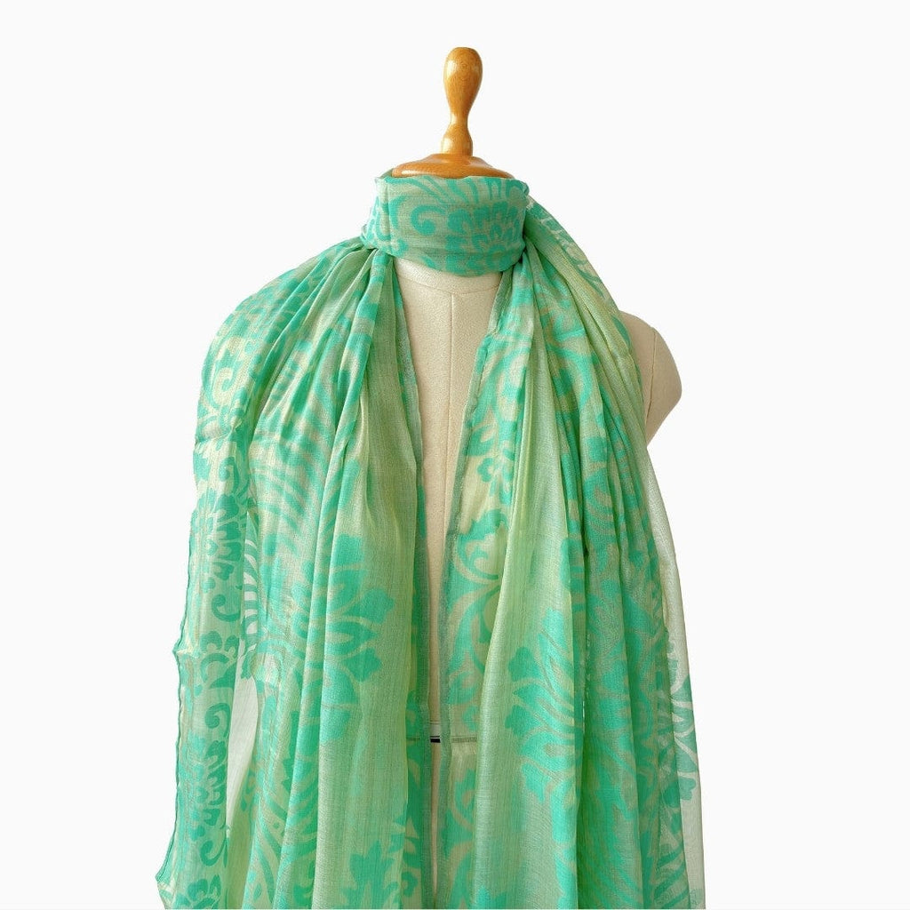 Mix Dupatta Dupatta Emerald Green Traditional Woven & Printed Chanderi Stole (Width 41 Inches | 2.2 Meter)