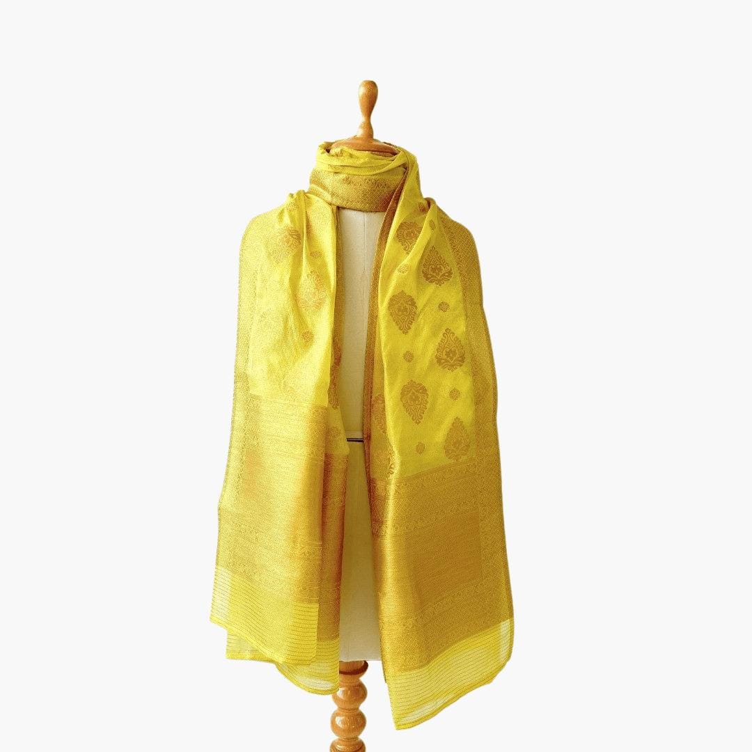 Mix Dupatta Dupatta Light Yellow Silk Dupatta