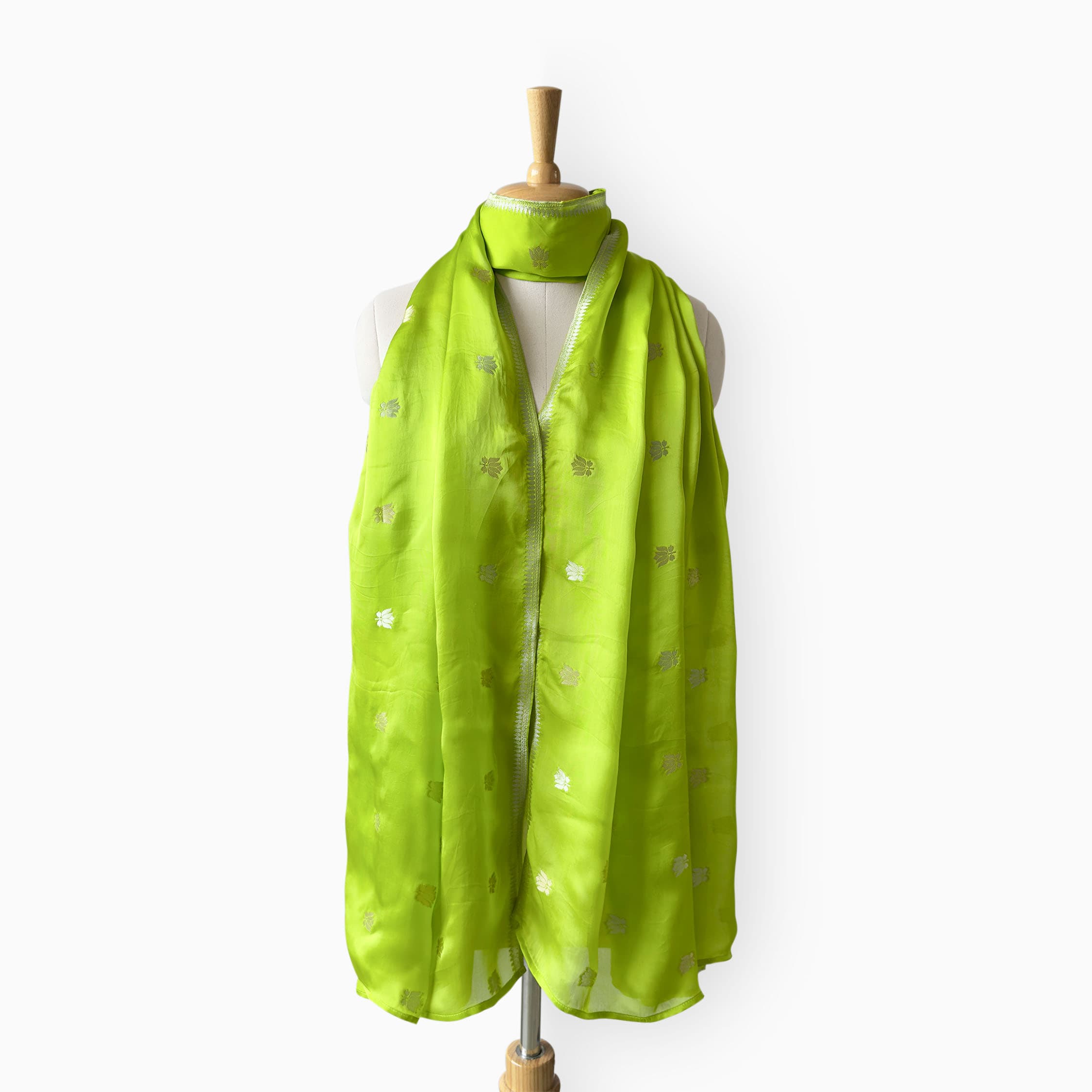 Mix Dupatta Dupatta Lime Green Satin Dupatta