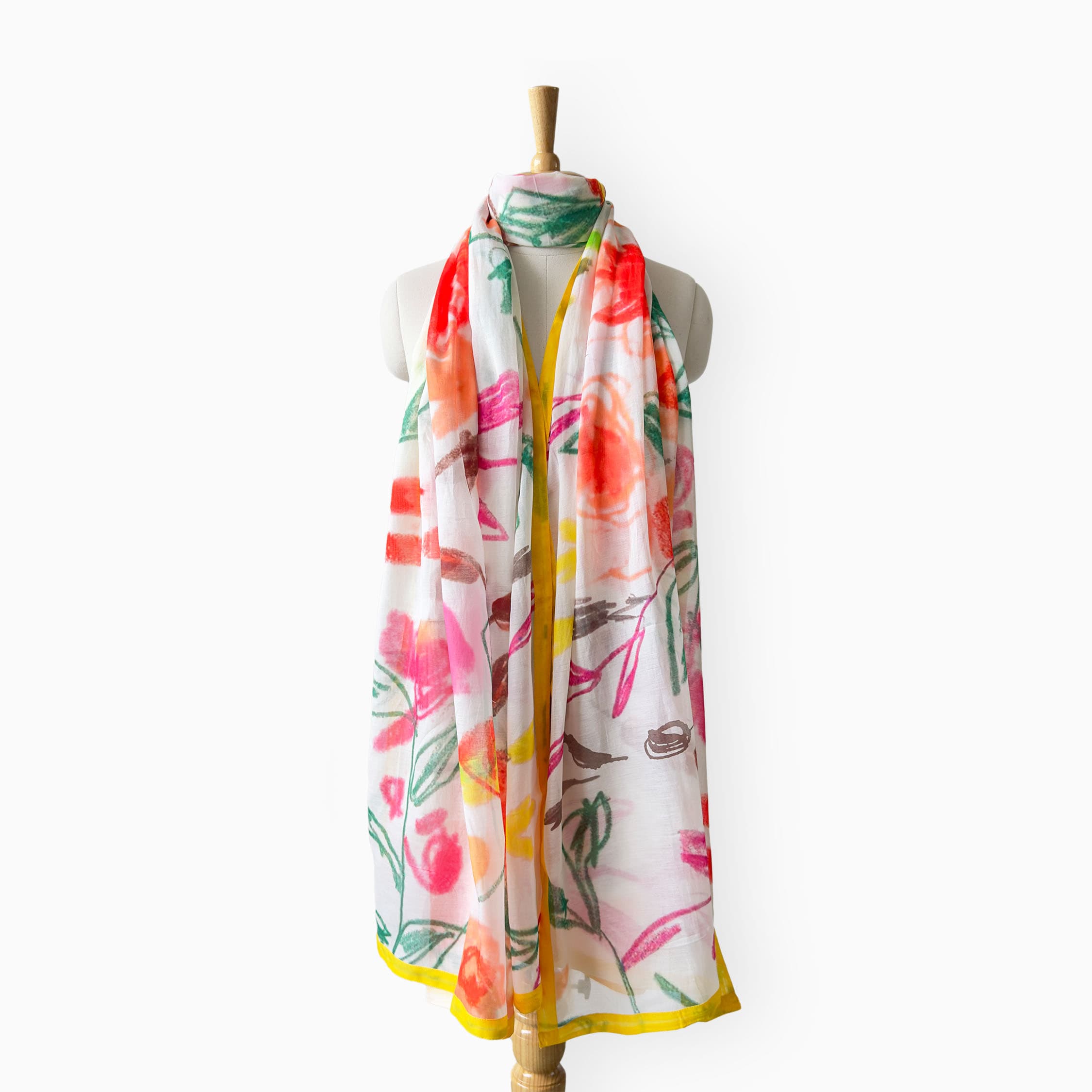 Mix Dupatta Dupatta Off-White & Yellow Mul Chanderi Dupatta