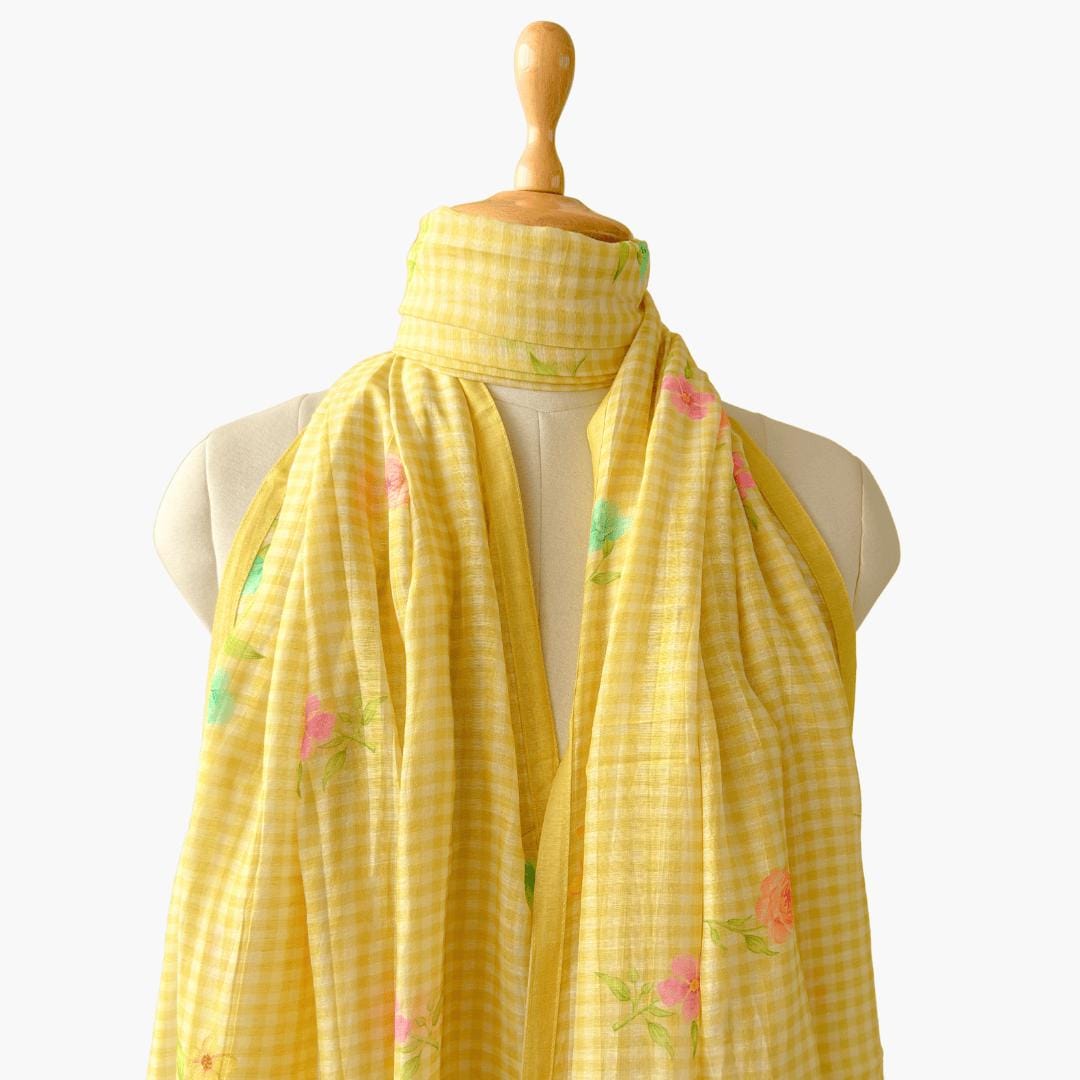 Mix Dupatta Dupatta Pastel Lime Linen Dupatta