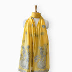 Mix Dupatta Dupatta Summer Yellow Garden Of Marrigold Woven Applique Pure Mul Chanderi Dupatta