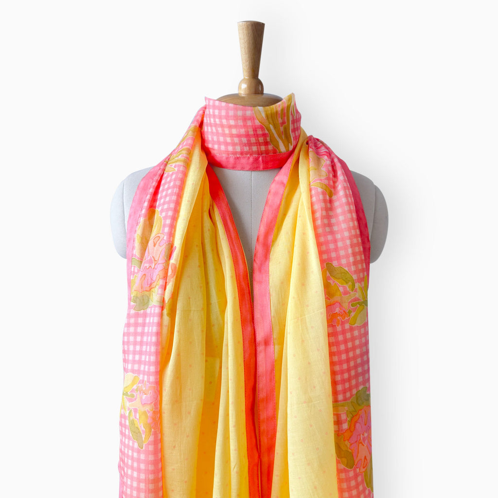 Mix Dupatta Dupatta Summer Yellow Mul Chanderi Dupatta