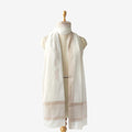 Mix Dupatta Dupatta White & Copper Stripes Woven Chander Dupatta (Width 38 Inches | 2.4 Meter)