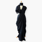 Mix Saree Saree Midnight Black Hand Dyed Pure Chanderi Saree