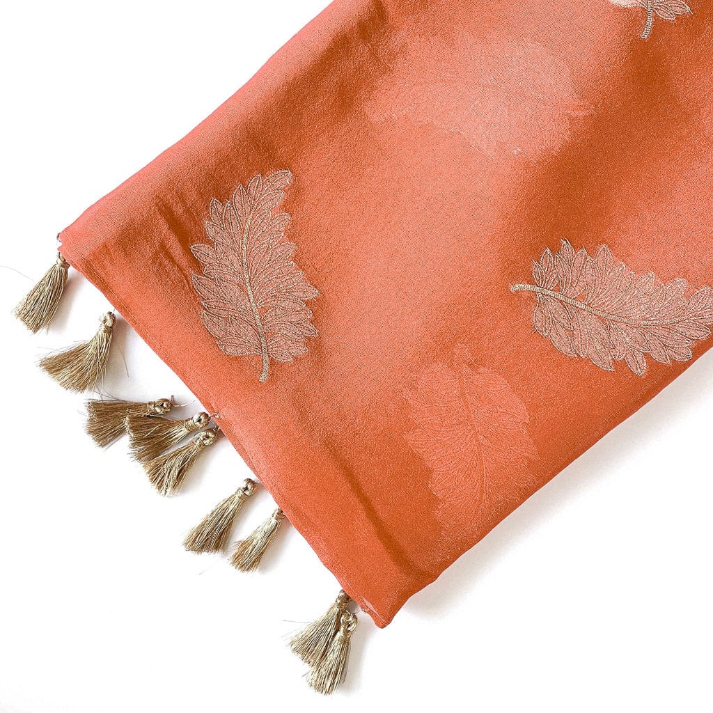 Mix Saree Saree Sona Saffron Woven Pure Tissue Silk Saree