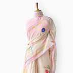 Mul Chanderi Crush Saree Saree Light Peach & Baby Pink Mul Chanderi Crush Saree
