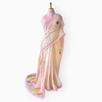Mul Chanderi Crush Saree Saree Light Peach & Baby Pink Mul Chanderi Crush Saree