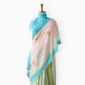 Mul Chanderi Crush Saree Saree Light Pink & Blue Mul Chanderi Crush Saree