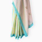 Mul Chanderi Crush Saree Saree Light Pink & Blue Mul Chanderi Crush Saree