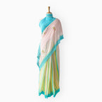 Mul Chanderi Crush Saree Saree Light Pink & Blue Mul Chanderi Crush Saree
