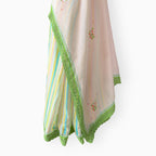 Mul Chanderi Crush Saree Saree Light Pink & Bright Green Mul Chanderi Crush Saree