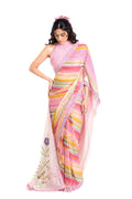 Mul Chanderi Crush Saree Saree Peach & Baby Pink Mul Chanderi Crush Saree