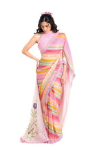 Mul Chanderi Crush Saree Saree Peach & Baby Pink Mul Chanderi Crush Saree