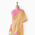 Mul Chanderi Crush Saree Saree Salmon Pink & Yellow Mul Chanderi Crush Saree
