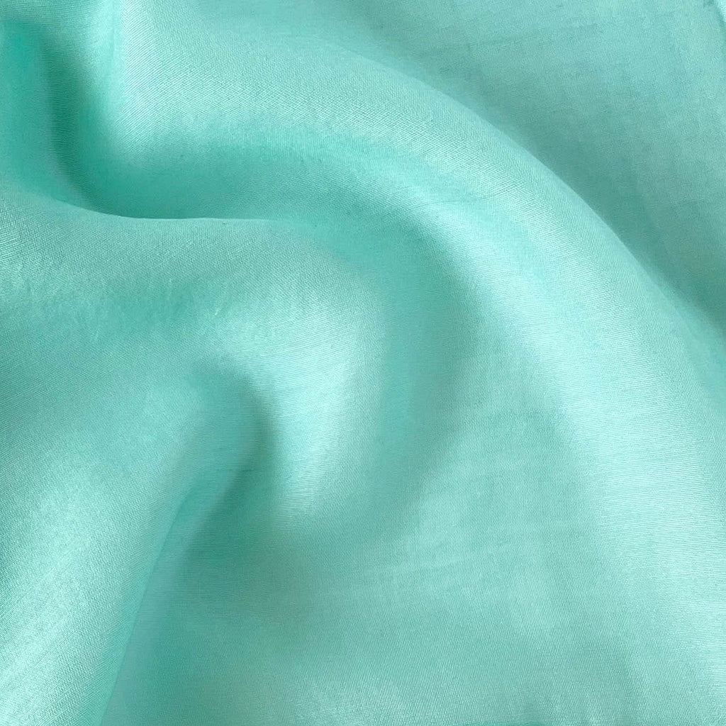Mul Chanderi Saree Cut Piece (CUT PIECE) Turquoise Color Hand Dyed Pure Mul Chanderi Fabric (Width 44 Inches)