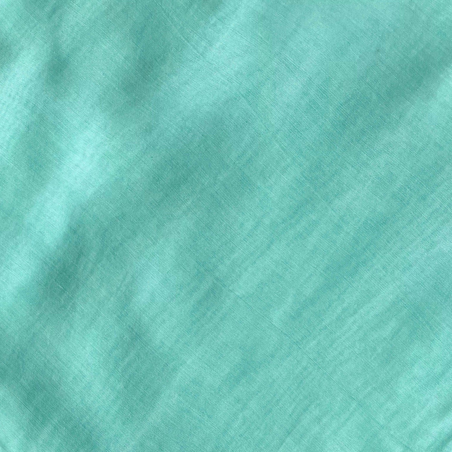Mul Chanderi Saree Cut Piece (CUT PIECE) Turquoise Color Hand Dyed Pure Mul Chanderi Fabric (Width 44 Inches)