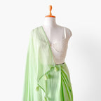 Mul Chanderi Saree Saree A Walk In the Meadows Hand Dyed Pure Mul Chanderi Saree