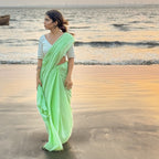 Mul Chanderi Saree Saree A Walk In the Meadows Hand Dyed Pure Mul Chanderi Saree