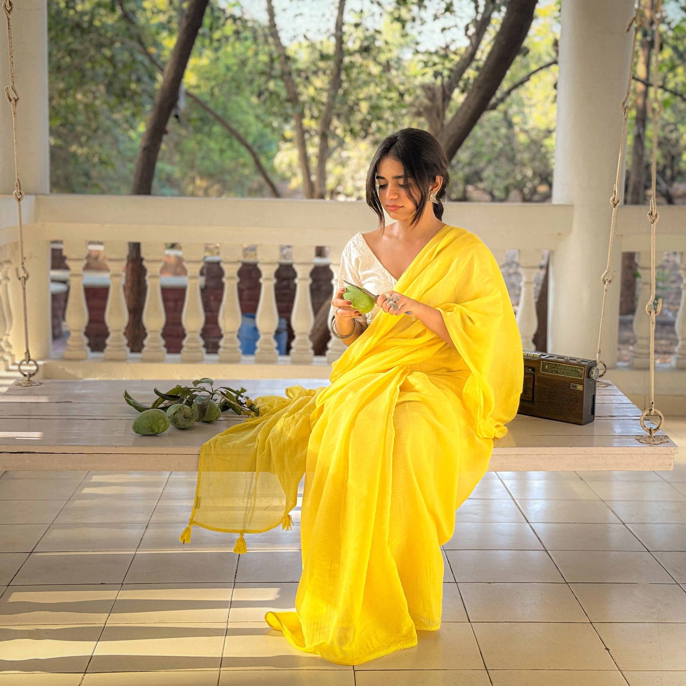 Mul Chanderi Saree Saree Dancing by Myself Hand Dyed Pure Mul Chanderi Saree
