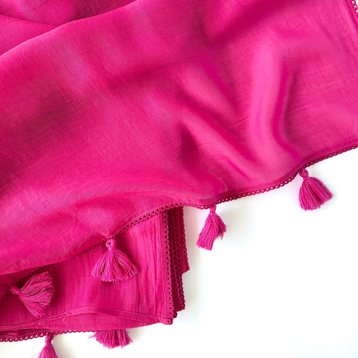Mul Chanderi Saree Saree I Can Buy Myself Flowers Hand Dyed Pure Mul Chanderi Saree