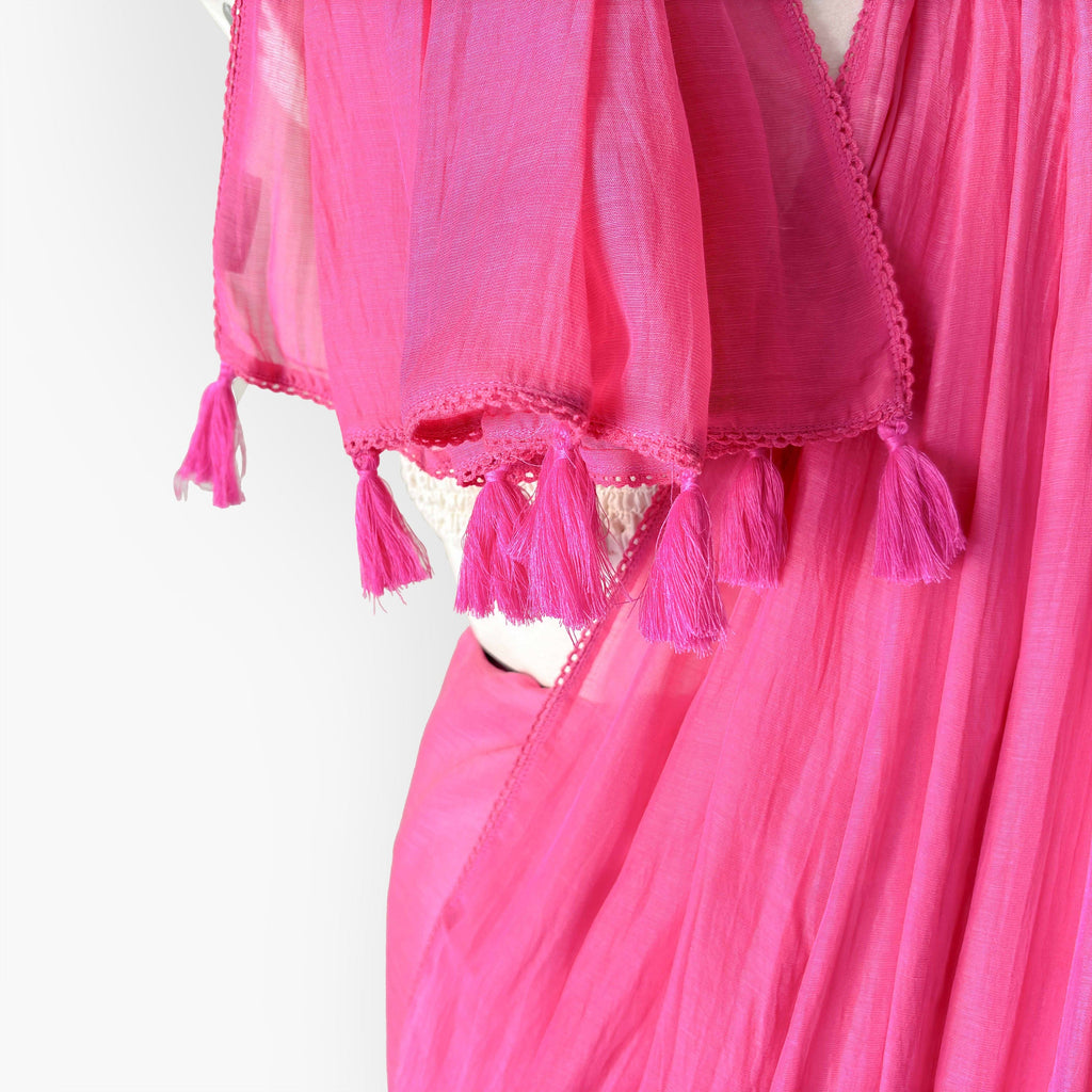 Mul Chanderi Saree Saree I Can Buy Myself Flowers Hand Dyed Pure Mul Chanderi Saree