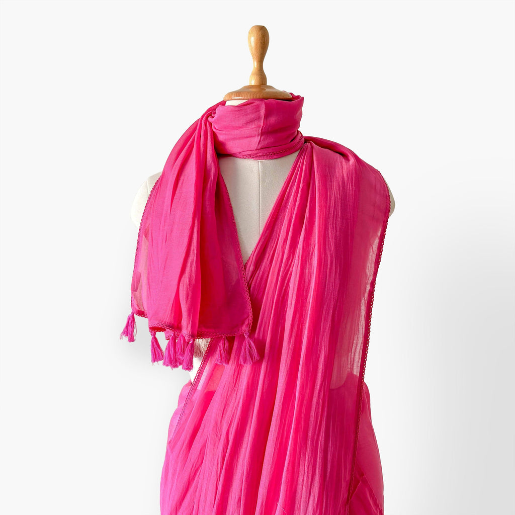 Mul Chanderi Saree Saree I Can Buy Myself Flowers Hand Dyed Pure Mul Chanderi Saree